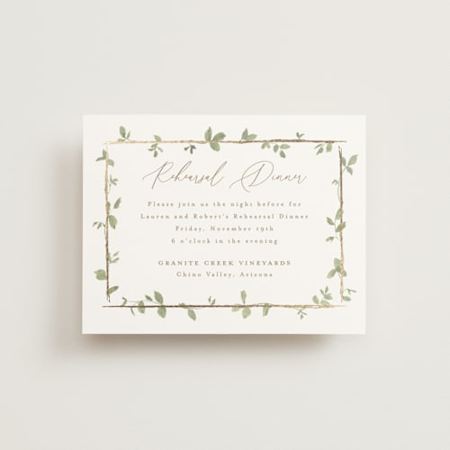 This is a ivy enclosure cards with foil pressed by Everett Paper Goods called canopy printing on signature in standard