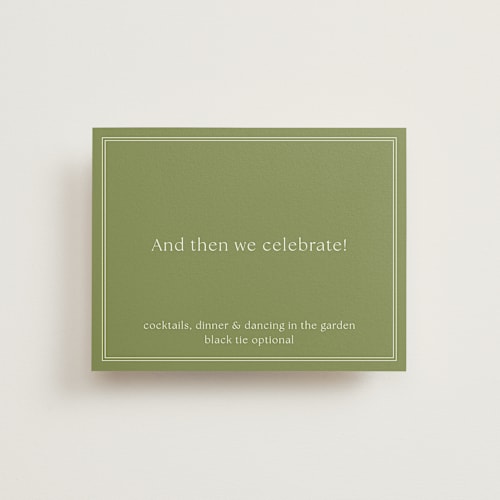 This is a moss reception cards with standard by Megan Davis called perriand printing on signature in standard