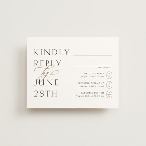 This is a snow rsvp cards with foil pressed by Kaydi Bishop called postcard printing on signature in standard