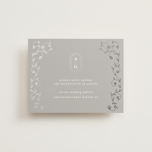 This is a moon rsvp cards with foil pressed by chocomocacino called cantuccini printing on signature in standard