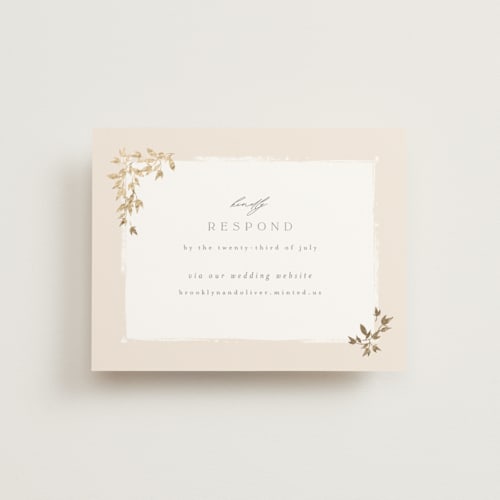 This is a latte rsvp cards with foil pressed by Kristie Kern called everly printing on signature in standard