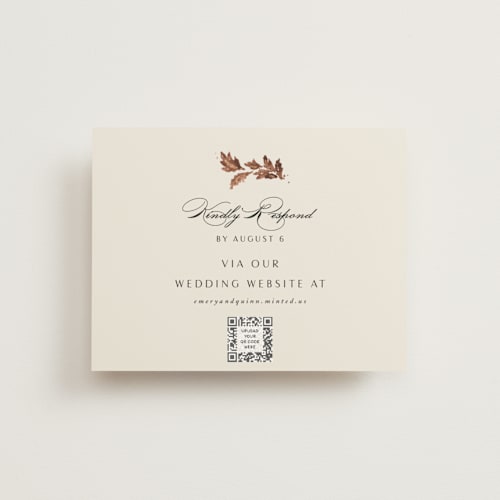 This is a autumn rsvp cards with foil pressed by Kate Ahn called poetique printing on signature in standard