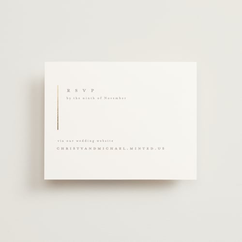 This is a powder rsvp cards with foil pressed by Creo Study called ampersand glam printing on signature in standard