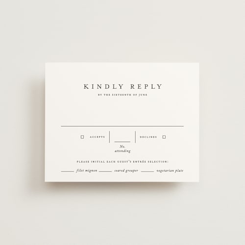 This is a obsidian rsvp postcards by Jennifer Postorino called delicate printing on signature in postcard