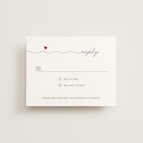 This is a red hot rsvp postcards by Kim Dietrich Elam called love connection printing on signature in postcard