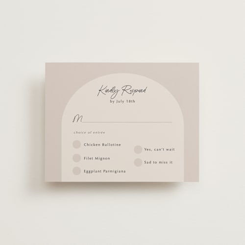 This is a stone rsvp postcards by Elly called the arch printing on signature in postcard