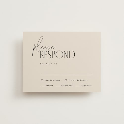 This is a natural rsvp postcards by Kelly Schmidt called layered printing on signature in postcard