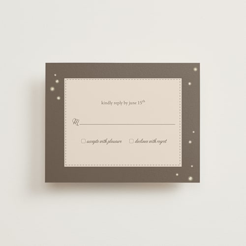 This is a zuni brown rsvp postcards by Paige Rothhaar called fireflies printing on signature in postcard