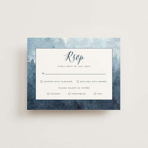 This is a evening sky rsvp postcards by Design Lotus called mountain retreat printing on signature in postcard