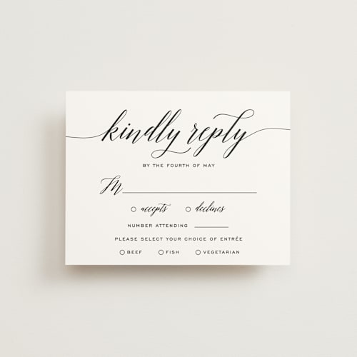 This is a tuxedo rsvp postcards by Design Lotus called someone like you printing on signature in postcard