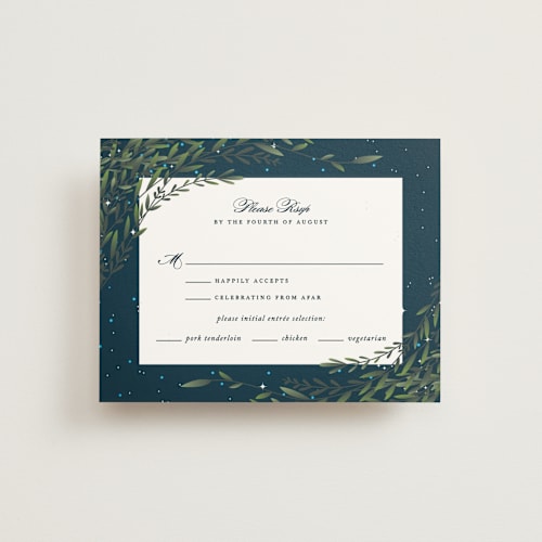 This is a midnight rsvp postcards by Jennifer Postorino called dreamkeeper printing on signature in postcard