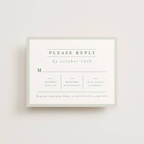 This is a pine rsvp postcards by Amy Kross called blue ridge printing on signature in postcard