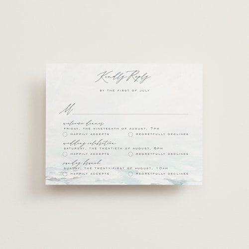 This is a sky rsvp cards with standard by Nicoletta Savod called at sea printing on signature in standard