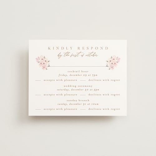 This is a cotton candy rsvp cards with standard by Phrosné Barwood called kosmos printing on signature in standard