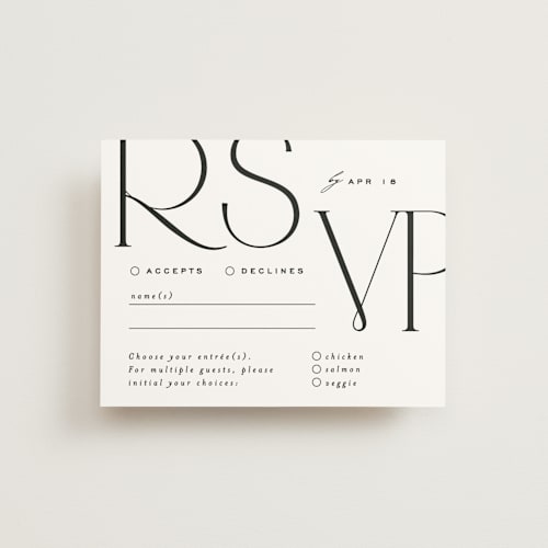 This is a lily rsvp cards with standard by Owl and Toad called numerical printing on signature in standard