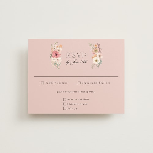 This is a sunset rsvp cards with standard by Susan Moyal called cherished printing on signature in standard