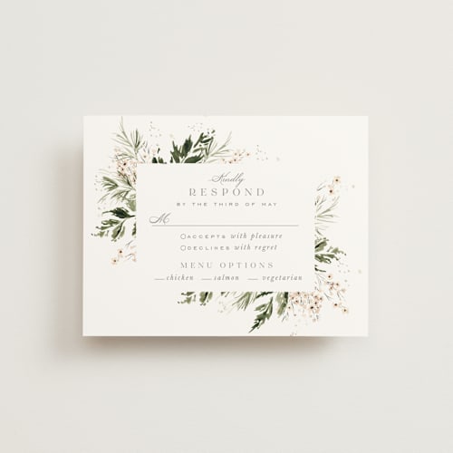 This is a porcelain rsvp cards with standard by Leah Bisch called grace printing on signature in standard