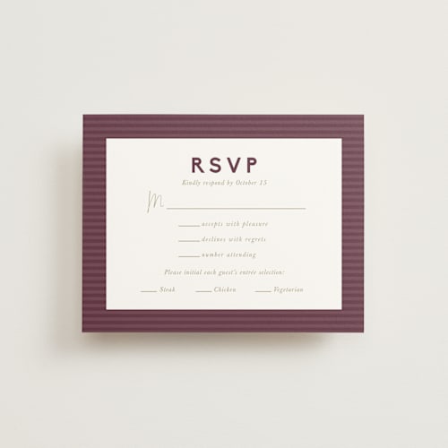 This is a blush rsvp cards with standard by Cindy Reynolds called wild peonies printing on signature in standard