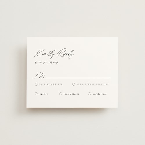 This is a snow rsvp cards with standard by Nicoletta Savod called macaron printing on signature in standard