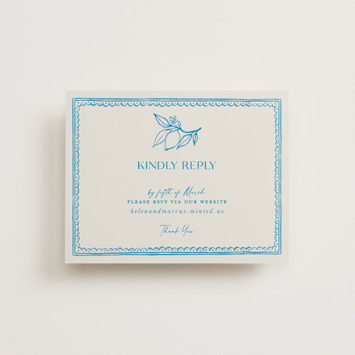 This is a ocean rsvp cards with standard by Pati Cascino called mediterraneo printing on signature in standard