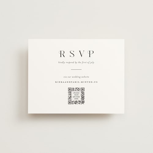 This is a tuxedo rsvp cards with standard by tuldok called embellished note printing on signature in standard