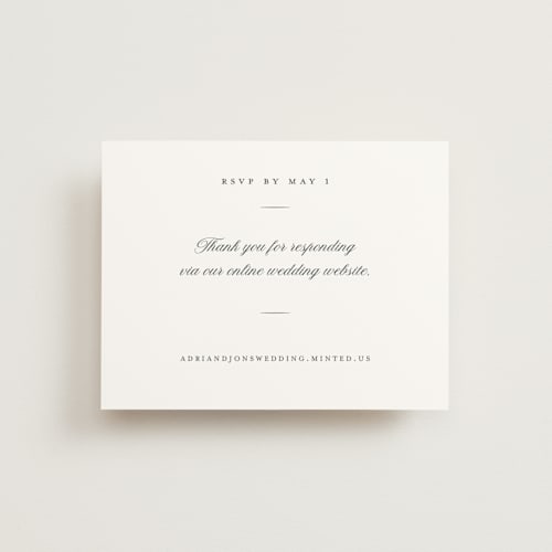 This is a chiffon rsvp cards with standard by Eric Clegg called together always printing on signature in standard