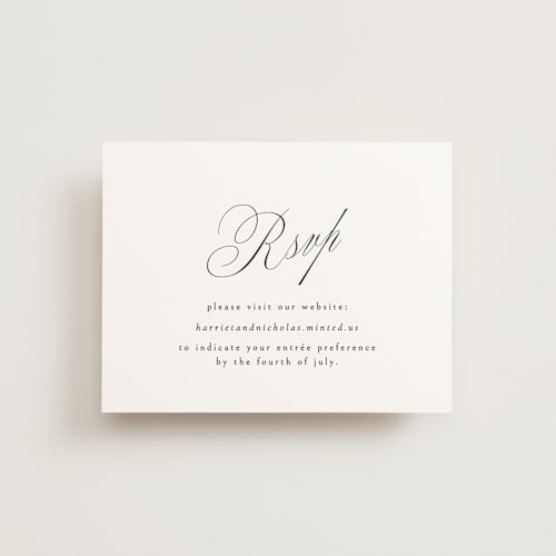This is a noir slate rsvp cards with standard by Ana de Sousa called written with love printing on signature in standard