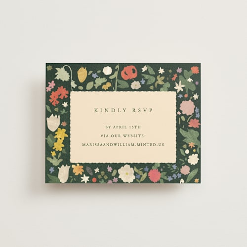 This is a garden rsvp cards with standard by Sumak Studio called all the flowers of the world printing on signature in standard