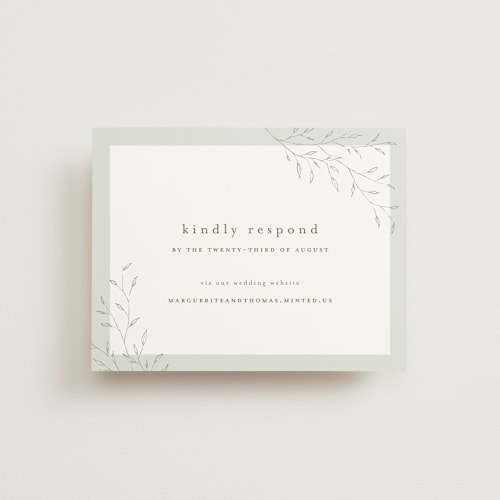 This is a aqua mist rsvp cards with standard by chocomocacino called tortina printing on signature in standard