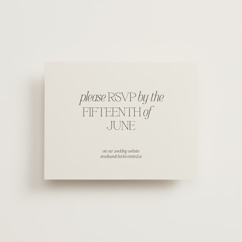 This is a stone rsvp cards with standard by Ashlee Townsend called modernique printing on signature in standard
