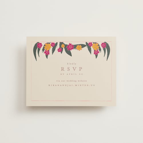 This is a patta rsvp cards with standard by Creo Study called phool bahar printing on signature in standard