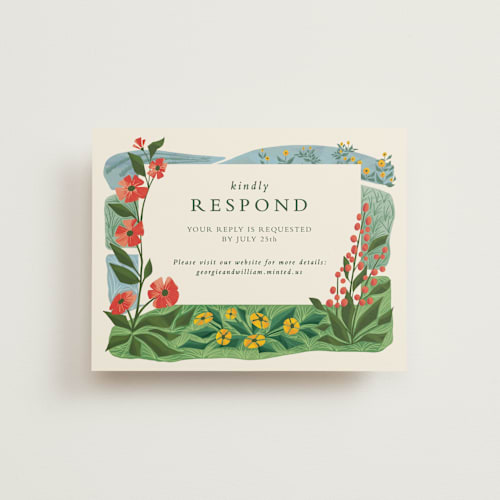 This is a barn rsvp cards with standard by Paper Sun Studio called farm and field printing on signature in standard