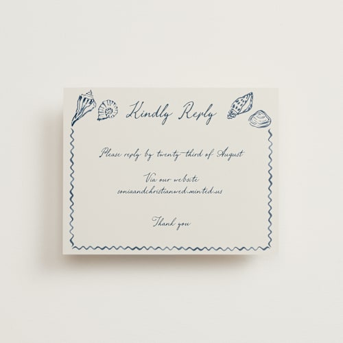 This is a deep ocean rsvp cards with standard by Pati Cascino called puglia printing on signature in standard