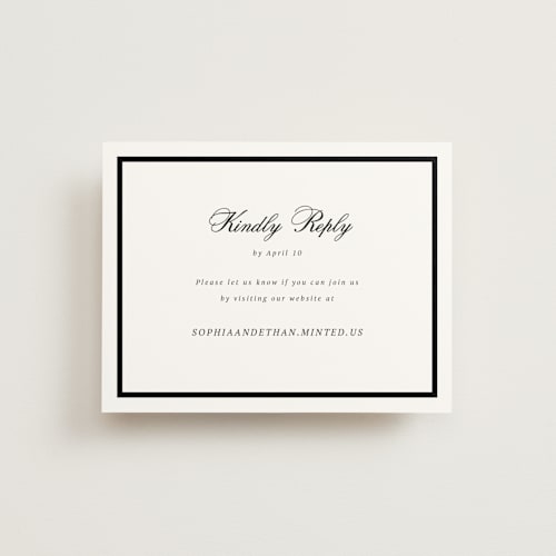 This is a mystic raven rsvp cards with standard by Cass Loh called chic union printing on signature in standard