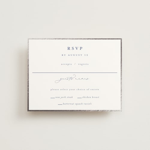 This is a sky rsvp cards with foil pressed by Susan Moyal called classic love printing on signature in standard