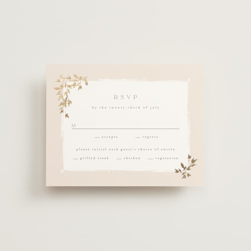 This is a latte rsvp cards with foil pressed by Kristie Kern called everly printing on signature in standard