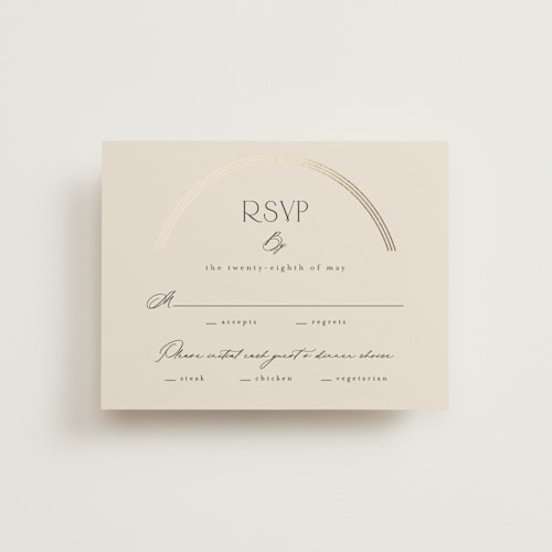 This is a latte rsvp cards with foil pressed by Kristie Kern called misha printing on signature in standard