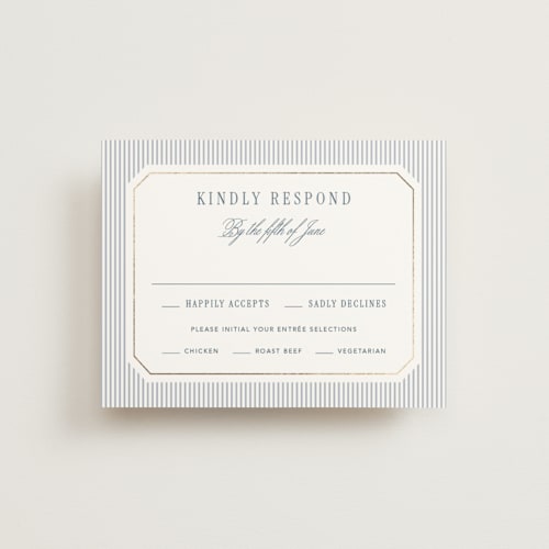 This is a coast rsvp cards with foil pressed by Kelly Schmidt called seashore printing on signature in standard