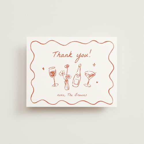 This is a verona sunset wedding thank you cards with standard by Cass Loh called chic soirée printing on signature in standard