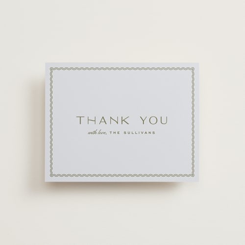 This is a lavender wedding thank you cards with standard by Ellen Schlegelmilch called callum printing on signature in standard
