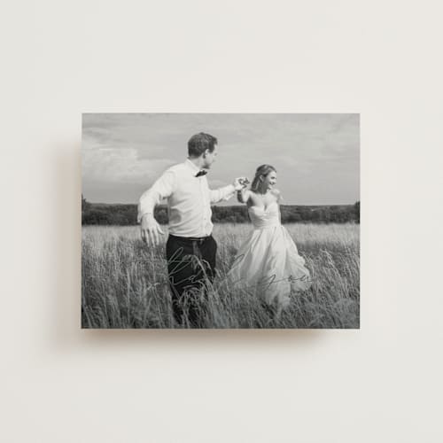 This is a forest thank you postcards by Kelly Schmidt called flip printing on signature in postcard