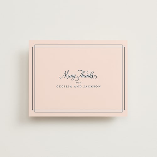 This is a cotton candy thank you postcards by Kimberly FitzSimons called chic gala printing on signature in postcard