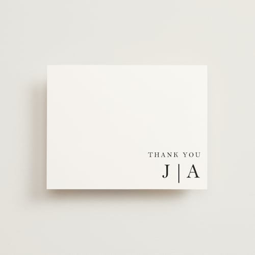 This is a sea salt thank you postcards by Snow and Ivy called sophistotype printing on signature in postcard