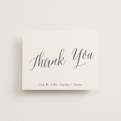 This is a plum thank you postcards by Hooray Creative called garden lights printing on signature in postcard