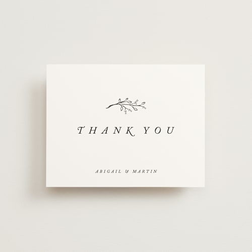 This is a cotton thank you postcards by Stacey Meacham called storybook romance printing on signature in postcard