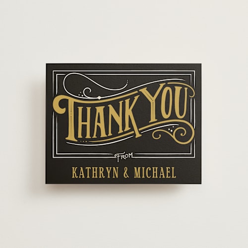 This is a honey bee thank you postcards by GeekInk Design called inked printing on signature in postcard