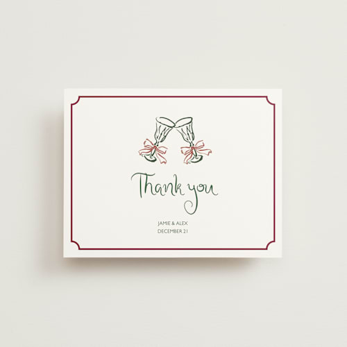 This is a enchanted holiday wedding thank you cards with standard by Cass Loh called holidays ink doodles printing on strathmore in standard