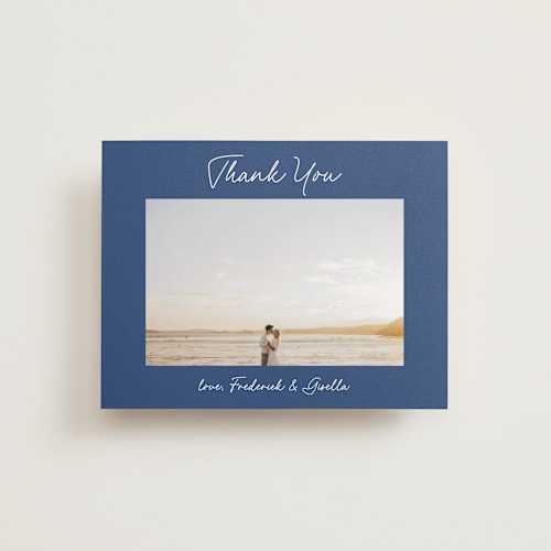 This is a santorini wedding thank you cards with standard by chocomocacino called strazzate printing on strathmore in standard