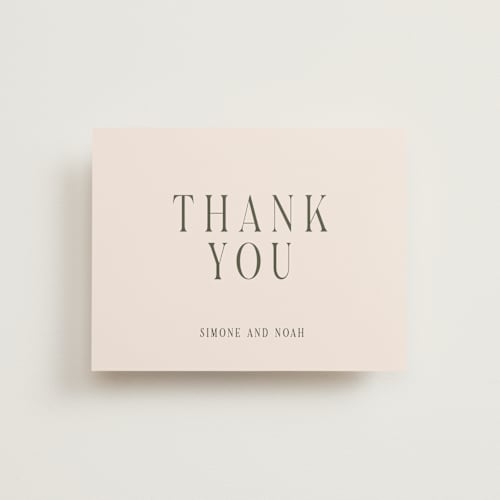 This is a blush wedding thank you cards with standard by Pati Cascino called fero printing on strathmore in standard