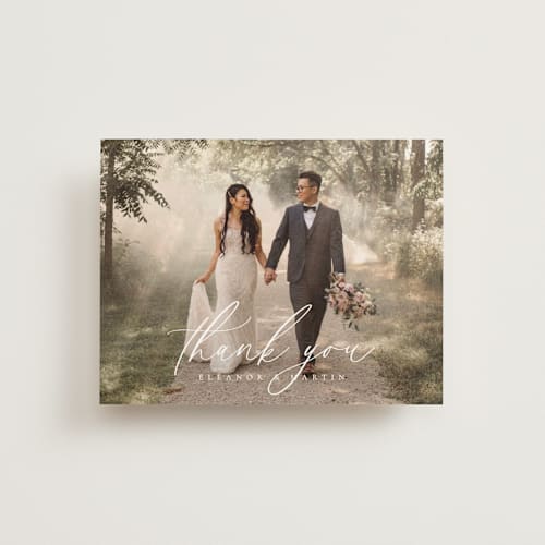 This is a sky wedding thank you cards with standard by Kelly Schmidt called corner printing on strathmore in standard